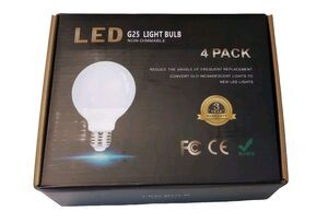 LED G25 Light Bulb 4-Pack Soft White 2700K 9W Non-Dimmable LED E26 Used